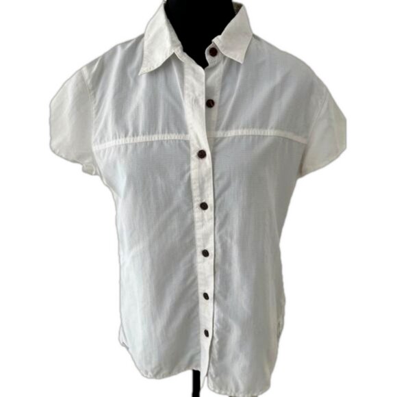 STORMTECH Cap Sleeve White Button Front Shirt Casual Hiking Gorpcore Weekend - Picture 1 of 11